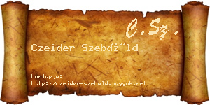 Czeider Szebáld névjegykártya